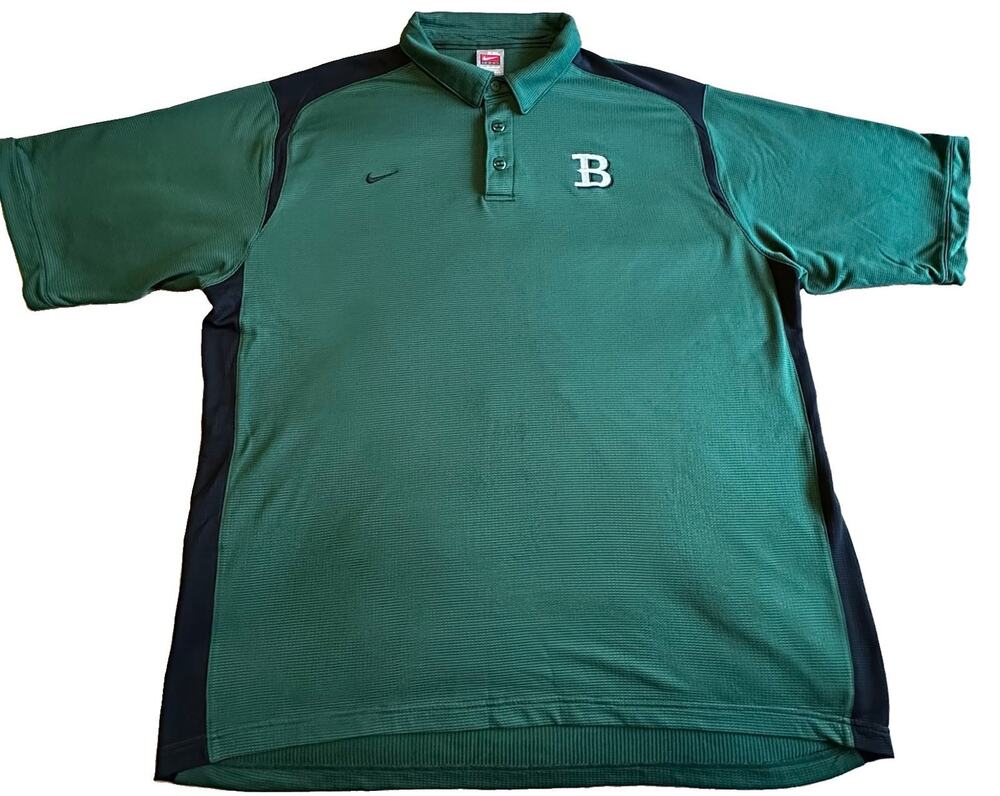 Vintage Nike Team Binghampton Bearcats Polo Shirt Mens XL Green Black Y2K